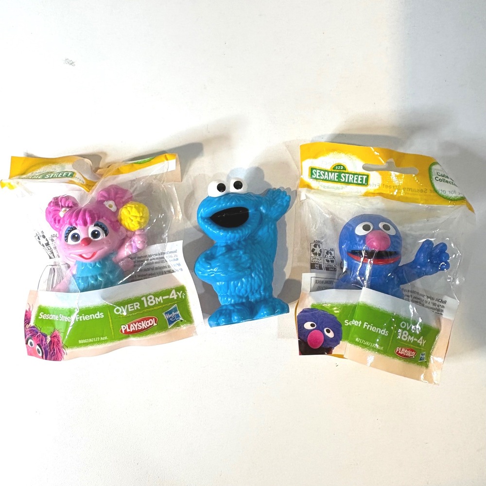 Playskool Sesame Street Friends Figure Lot Abby Cadabby Grover Cookie Monster